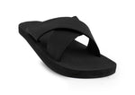 Indosole Men Cross Sandal Black Size 7 to 8