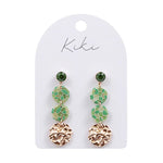 Kiki Jade Hue Drops Earrings Gold Tone Stone Dangle Earrings