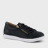 Homyped Lotti Zip Lace Women's Leather Comfort Sneakers Black C+/D Width Size 10