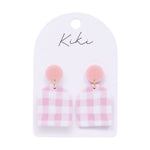 Splosh Kiki Earrings Pink Gingham