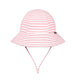 Bedhead Kids Ponytail Bucket Hat in Pink Stripe for Sun Protection 52CM