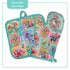 Maison d Hermine Cotton Oven Mitt and Pot Holder Set Pretty Postage