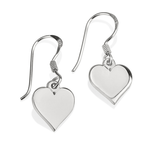 Sterling Silver Heart Dangle Earrings For Women