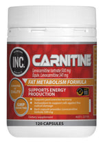 INC Incredible Nutrition L Carnitine for Energy Metabolism and Fat Transport 120 Capsules