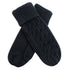 Wicked Sista Knitted Weave Mittens in Black