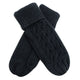 Wicked Sista Knitted Weave Mittens in Black