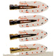 Kitsch Recycled Plastic Creaseless Clips for Hair Styling and Makeup Application Cherry Print 4PCS
