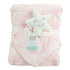 Soft Plush Baby Blanket Pink with Star Pattern for Crib and Stroller