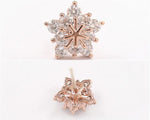 925 Sterling Silver Ladies Cute Snow Snowflake Stunning Crystal Stud Earrings
