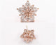 925 Sterling Silver Ladies Cute Snow Snowflake Stunning Crystal Stud Earrings
