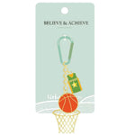 Urban Basketball With Carabiner Keyring Green