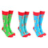 Sock Society Surfing Santa Patterned Cotton Christmas Socks Assorted One Size