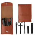 Crewman Manicure Set with Tan Case for Men and Women 5 Piece