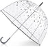 Clifton Totes Clear Bubble Umbrella White Black Dots 89CM
