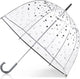Clifton Totes Clear Bubble Umbrella White Black Dots 89CM