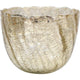 LaVida Glass Crackled Nougat Votive Candle Holder Gold Large