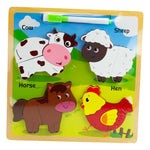 Kaper Kidz Wooden Farm Animal Peg Puzzle for Toddlers Educational Toy