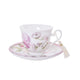 Gibson Gifts Roses & Dandelion Tasseled Tea Cup & Saucer W/ Box Set