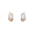 Sterling Gold and Silver Half Hoop Stud Earrings