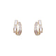 Sterling Gold and Silver Half Hoop Stud Earrings