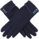 Wicked Sista Womens Triple Button Cuff Gloves Navy