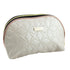 Lulu Grace Star Embossed Clam Shell Cosmetic Bag White