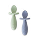 Plum Silicone Easy Grip Spoon Set Olive Steel Blue 2PCS