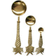 Lavida Pineapple Handle Spoon Serving Set Stainless Steel And Brass Gold 3 Piece