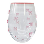 Kaya Bow Stemless Glass Pink 12CM