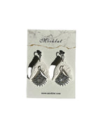 Handmade Polymer Clay Textured White Earrings Women Girl Fashion Crystal Charms