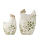 Willow & Silk Set/2 Ass Size Green Leaf Chooks 10.5x8x14.5cm/9x6x11.5cm