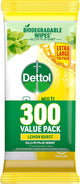 Dettol Antibacterial Multipurpose Surface Wipes Lemon Lime 300PCS