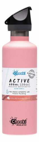 Cheeki Active Insulated Bottle 600ML Pink