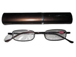 Ozko Slim Reading Glasses Readers with Pen Clip Tube Case Eyeglasses +1.5 Brown