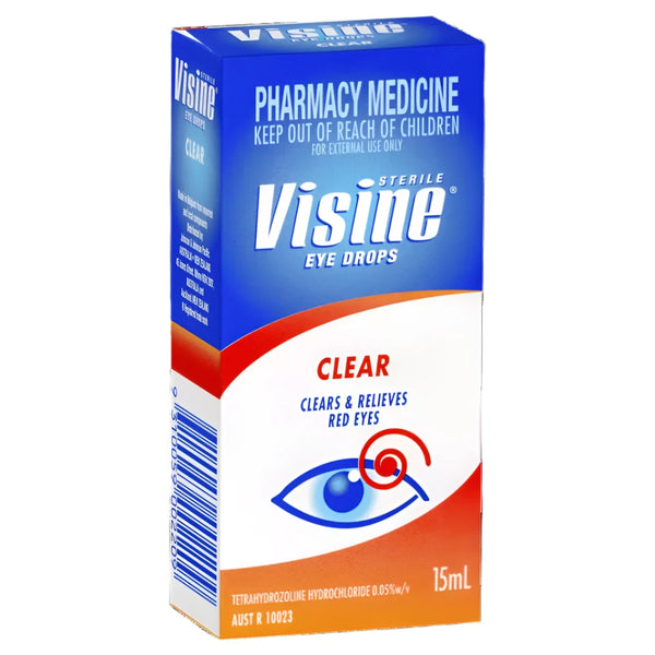 Visine Clear Eye Drops 15mL Sterile Relieves Congestion and Itching Red Eyes