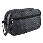 Crewman Vintage Print PU Leather Toiletry Bag Dark Blue