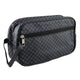 Crewman Vintage Print PU Leather Toiletry Bag Dark Blue