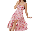 Ginger Bear Boutique RCK Beautiful Pink Floral Maxi Dress