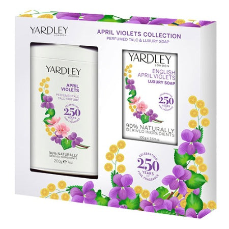 Yardley April Violets Gift Set Talc 200G & Soap 100G