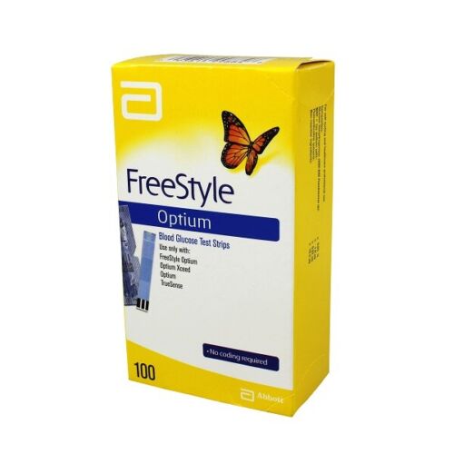 Abbott Freestyle Optium Blood Glucose Test Strips 100 Strips