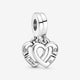 Pandora Linked Sister Hearts Split Dangle Charm