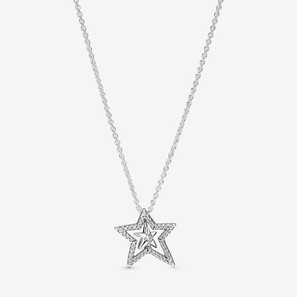 Pandora Pavé Asymmetric Star Collier Necklace