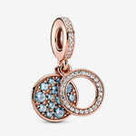 Pandora Sparkling Light Blue Disc Double Dangle Charm